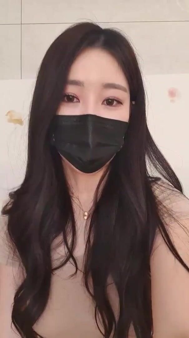 Asian Masked Babe Solo Masturbating Through Her Thong