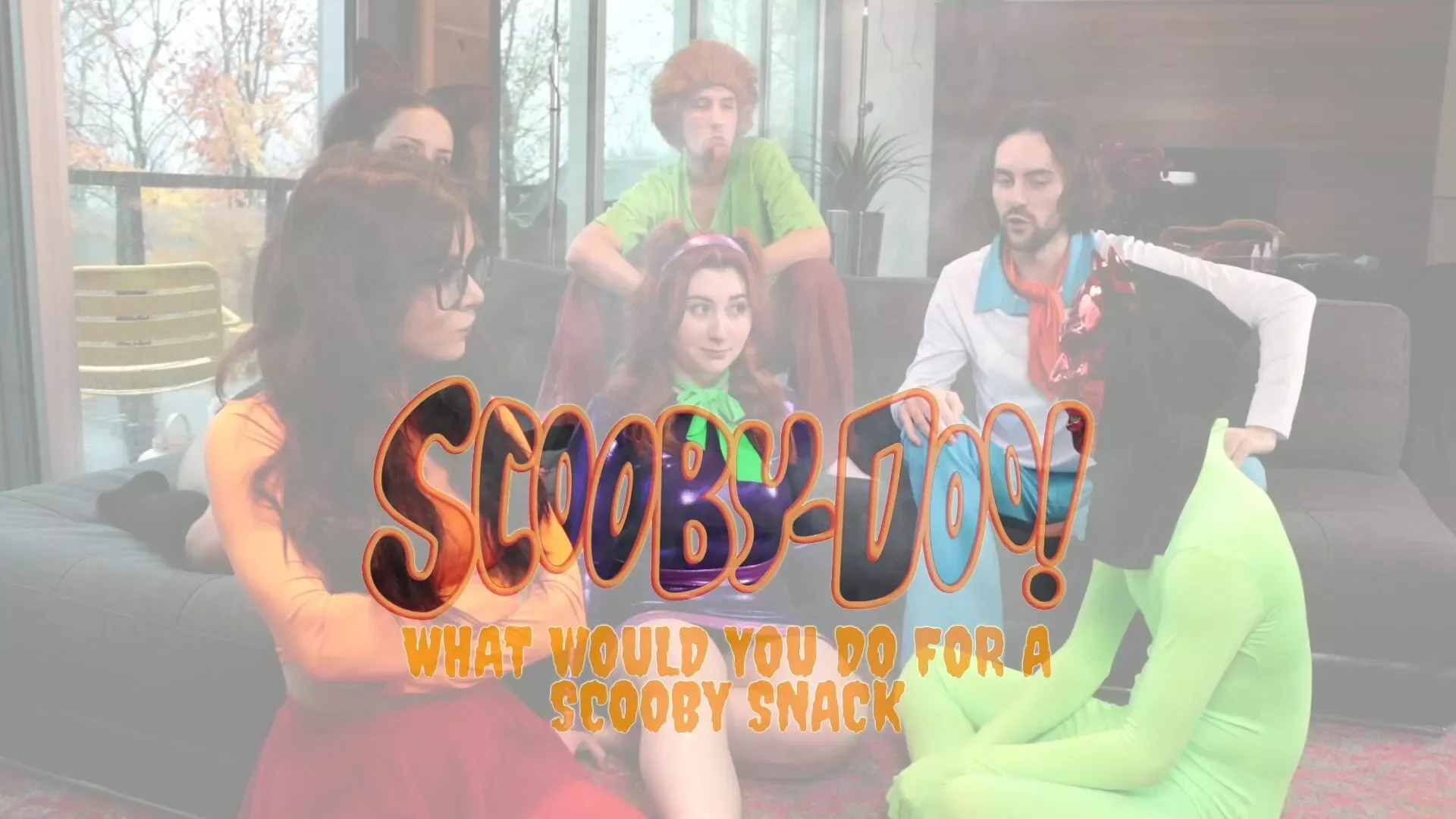 Scooby Do Parody Daphine and Velma With Their Girlfriend Getting Fucked Orgy Video image